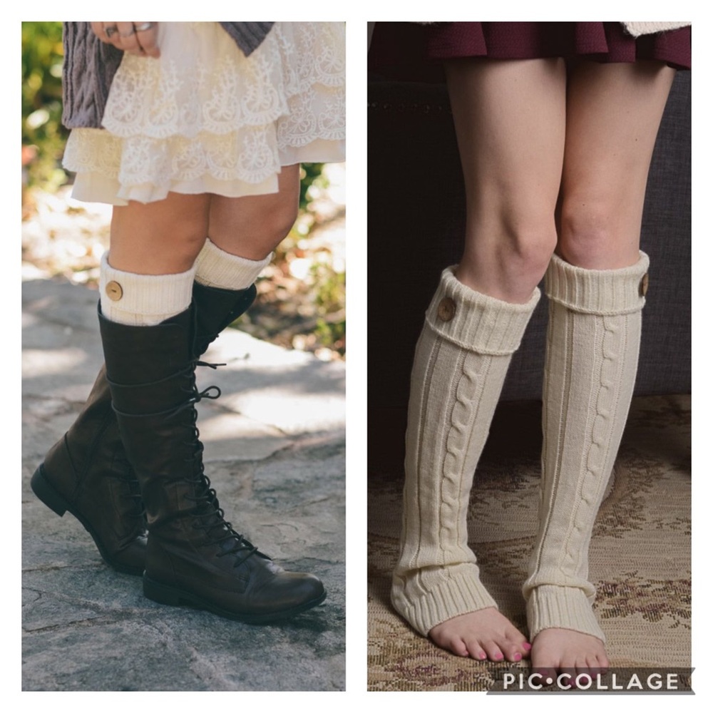🎁🎁🎄Ivory Button cuff leg warmers